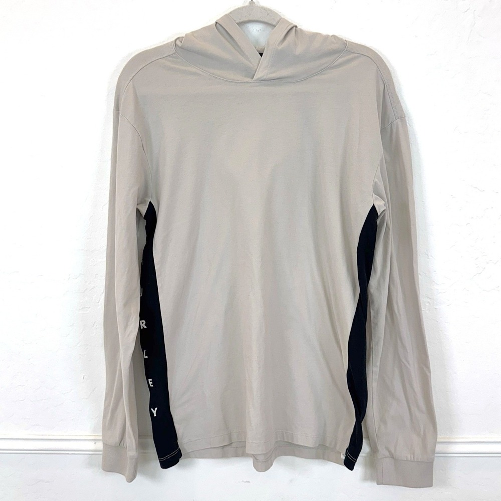 Hurley Men Medium Nike Dri-FIT Lightweight‎ Pullover Hoodie Tan Black Athleisure